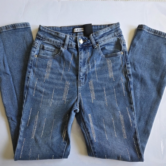Legend Stretch Rhinestone Studded Jeans. - Picture 3 of 7